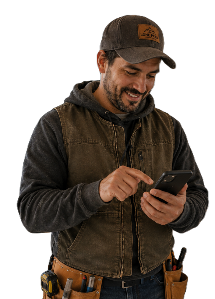 Remodeling contractor checking BuilderMind on his phone
